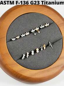 1PC G23 Titanium Marquise Zirconia Labret Lip Studs Internal Thread CZ Snake/Butterfly/Flower Ear Cartilage Tragus Helix Earring Lobe Piercing Jewelry - As Shown - View 3