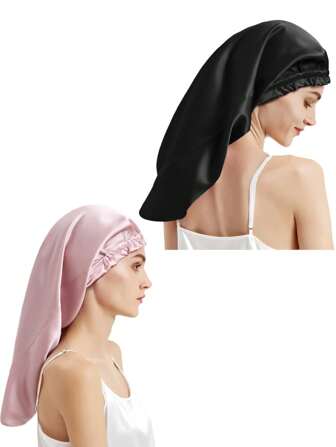 1 件畅销长发睡帽，女士蕾丝弹力缎面发帽