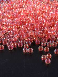 GO2CJBEADS 10克多色2毫米银线圆形洛可可玻璃种子珠，可DIY手链