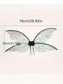 1 Stück, elegante Prinzessin-Stil Feenflügel, Halloween Cosplay Kostüm Requisiten, Party Dekoration Fotografie Requisiten, Bühnenauftritt Accessoires, Zikaden Flügel Feenflügel, Party Geburtstags Requisiten, Festival Maskenball Dekorationsmaterial, Weihnachten