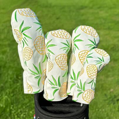 1pc Pineapple Pattern Golf Club Protective Cover, Golf Accessories, And Protective Cover Made Of Waterproof Materials Provide The Best Protection For Your Golf Club