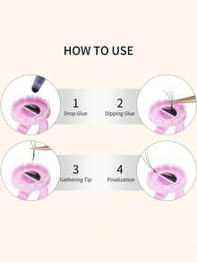 50/100/200pcs Round Eyelash Extension Glue Rings, Eyelash Glue Fixator, Flare Lash Trays, Eyelash Extension Supplies - Multicolor - View 6