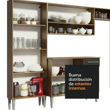Cocina Integral Completa Modular Madesa Emilly Fast 201cm Color Marrón/negro 02 - Marrón y negro - Ver 6