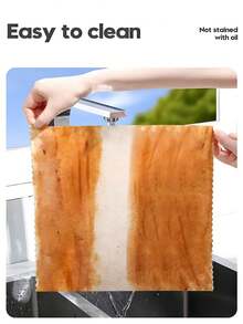 Luffa Dishcloth, Oil Absorbing Cleaning Cloth, Multi-Purpose Non-Stick Slouchy Thickened Cleaning Cloth, Suitable For Kitchen, Bathroom, Hotel, Restaurant, Home Cleaning, Kitchen Cleaning, Party Cleaning