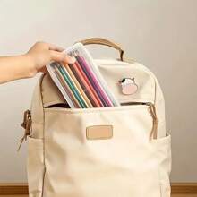 Large Capacity 2 Packs Transparent Plastic Pencil Box - Art Supplies Storage Case For Oil Pastels, Crayons, And Watercolor Pens(Random Color)