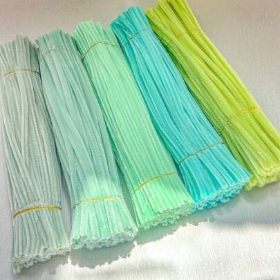51件DIY管狀清潔棒大容量套裝 + 影片教學 – 60色加密雪尼爾桿，30cm毛絨亮片扭曲棒 – 用於七夕、派對裝飾、家居裝飾 – 高品質 – 成人手工藝與商業