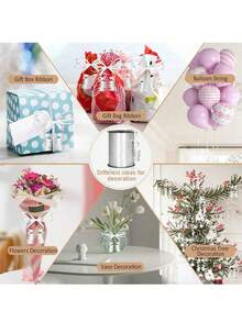 250 mètres de ruban frisé/ruban de ballon/ficelle de ballon, convient pour l'artisanat, la décoration, l'emballage cadeau, Noël, Nouvel An, décoration de cadeaux d'anniversaire, etc. - Multicolore - Voir 4