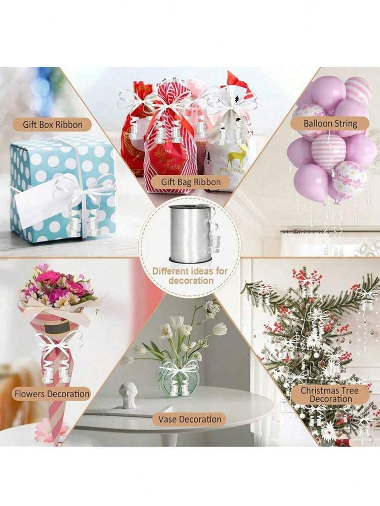 250 thước Anh ruy băng xoắn/dây ruy băng trang trí bóng bay/dây buộc bóng bay, thích hợp để trang trí thủ công mỹ nghệ, gói quà, trang trí quà Giáng sinh, Năm mới, Sinh nhật, v.v. - Nhiều màu - Xem 4