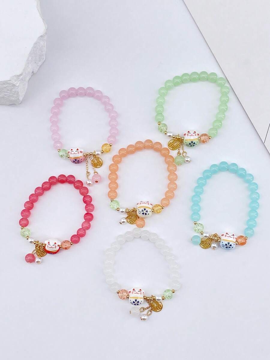 1 pezzo Bracciale Maneki-Neko, adatto per uso quotidiano delle donne, design indie, stile naturale di alta qualità, regalo perfetto per famiglia e amici