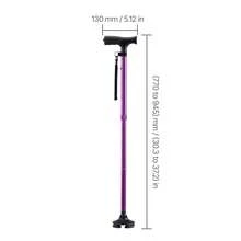 Walking Cane For Man Woman, Folding Walking Stick With 8-Level Adjustable Height, 4-Pronged Pivoting Base, Lightweight & Portable Aluminum Mobility Aid For Senior Adults, 250LBS Loading (Purple) - 紫色 - 查看 10