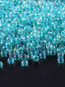 GO2CJBEADS 10克多色2毫米银线圆形洛可可玻璃种子珠，可DIY手链