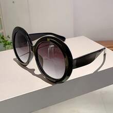 New Women's Glasses Large Frame Fashion Color Block Design  Versatile Suitable For Daily Wear Decoration - Đen chuyển màu xám - Xem 12