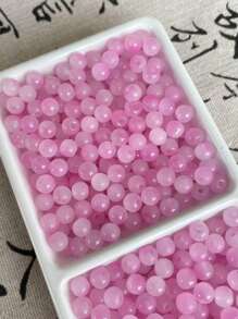 100 piezas de cuentas de vidrio de 6mm con acabado imitación jade en colores caramelo, material: vidrio, perfecto para hacer pulseras y collares