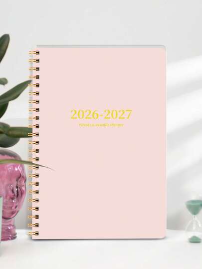 Planner 2026-2027, week- en maandplanner, spiraalgebonden, agenda voor academische afspraken, dagboek, verbetert de productiviteit, 20 x 15 cm