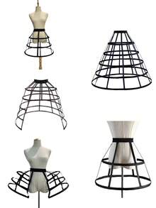 1 件女士黑白 4 季轻质衬裙，洛丽塔风格衬裙，新娘婚纱超大蓬松衬裙笼式裙，巴洛克洛可可可调节衬裙，适合婚礼、派对、表演、角色扮演秋季女士服装 - 多色 - 查看 1