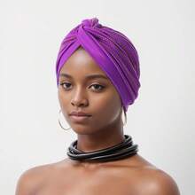 1pc New Fashion Rhinestone Decor Twist Knot Turban Hat - Multicolor - View 6