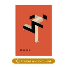 1 st modern geometri abstrakt Bauhaus springande man väggkonst aluminiumram tryck kanvasmålning affischer vardagsrum heminredning utan ram - Vitt - Visa 9