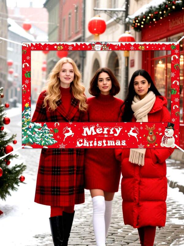 1pc/Christmas Photo Booth Props, Christmas Photo Props, Christmas Photo Frame, Christmas Photo Booth Frame, Christmas Party Supplies, Christmas Party Games, Christmas Party Favors Home Decor Christmas Decorations Room Decor