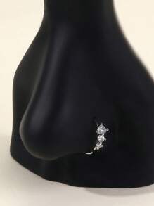 Women's Cubic Zirconia Nose Ring, Copper Alloy Rhinestone Round Soft Cartilage Ear Nose Piercing Body Jewelry