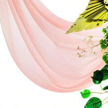 1pc 27*236 Inch Coral Pink Sheer Backdrop Curtain, Suitable For Wedding Arch, Ceremony, Reception, Party, Event, Garden, Outdoor Decoration
