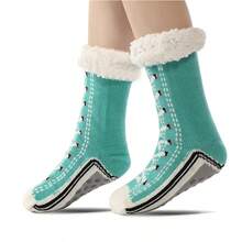 1 Pair Personalized Funny Floor Socks, Unisex Autumn/Winter Plush Thickened Slipper Socks, Cozy Fleece Socks, Suitable For Daily Home, Sleeping, Funny - Multicolor - View 4