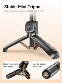 TOKQI 三合一迷你自拍杆三脚架带补光灯和无线遥控器 - 口袋大小，可扩展手机支架用于 Vlog/直播，通用兼容 Android 智能手机，兼容 Android 手机，适用于暑假、旅行、补光灯、户外活动、直播 Vlogging 设备 - 黑色 - 查看 9