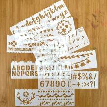 8pcs Numeric & Alphabet Long Strip Painting Template Handmade DIY Craft Mold - White - View 6