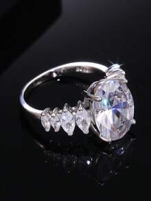 1 Stück romantischer 925 Sterling Silber Kubikzirkonia Ring Hochzeitschmuck für Frauen Edler Schmuck