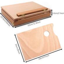 Collapsible Tabletop Easel Sketch Box Sketchbox With Palette Storage Transport Drawer Tray For Painting Natural SingleDrawer