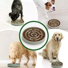 Slow Feeder Dog Bowls Silicone Maze Food Suction Bowl Feeders Pet Puzzle Lick Mat To Slow Down Eating For Small Breed Size Dogs,12065439 - 中紫紅色 - 查看 9