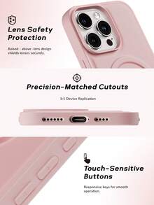 粉色 MagSafe 硅胶可爱时尚手机壳，适用于 16 Pro Max，女士手机壳，适用于 IP13/14，可爱智能手机壳，适用于 17 Pro Max/Apple Air/17 Pro/16 Pro，酷炫经典防震时尚手机壳，适用于 IP11/12/13/14/15/16/16 Pro 6.1 英寸，精致双层手机壳，适用于 Galaxy A16/A17/S25 Ultra/S25FE/S24FE，春季粉彩礼物，国际版，非国内版 - 粉色 - 查看 5