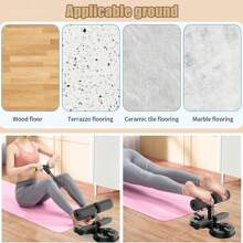 Sit Up Bar Floor, Portable Sit Up Exercise Equipment With 2 Strong Suction Cups And Adjustable Foot Holder, Abs Master Assistant Device For Home Workout With Massage Roller Gym Accessories