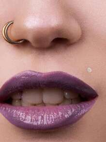 CIZME 10件/套 彩色UV透明唇钉，美杜莎唇环耳环，扁平耳骨耳环，耳部穿刺饰品，男女通用日常配饰 - Clear Lip Studs - 查看 3