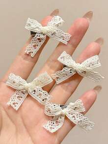 30pcs Women's Sweet White Lace Bow Hair Clips, Cute Small Hairpins, Barrettes, Bangs Clips, Versatile & Elegant Side Hair Accessories, Suitable For Daily Use, Fall, Claw Clips, Hair Claws, Hair Slide, Alligator Hair Clip, Fall Fashion, Autumn - Multicolor - View 6