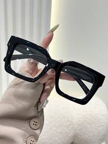 1-4pcs Women Plastic Wide Edged Square Cheetah Print Frame Flat Lens All-Match Hot Girl Style Elegant Clear Glasses Combination For Street Snap,Driving,Daily Life,Holiday Gift,Back-To-School Essentials Futuristic Glasses Fashion Accessories