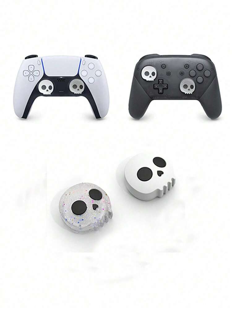 2个蜘蛛网图案摇杆帽，兼容Switch Pro/PlayStation 5/4游戏手柄，硅胶材质，按键保护套，游戏主机手柄配件，P4/P5手柄高性能拇指握把帽，送给游戏玩家的最佳礼物，2026年新年圣诞礼物 - 彩色 - 查看 8