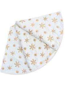 1pc Christmas Home Decor Christmas Tree Skirt, Sequin Snowflake White Faux Fur Snowflake Tree Skirt, Soft Cozy Christmas Decoration Pure White Plush Tree Skirt, Versatile Christmas Tree Skirt Accessory