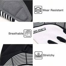 Souke Sports Guantes de ciclismo acolchados de medio dedo, guantes de bicicleta que absorben los golpes, antideslizantes, transpirables, para ciclismo de carretera, para hombres y mujeres - Blanco/Negro - Ver 10