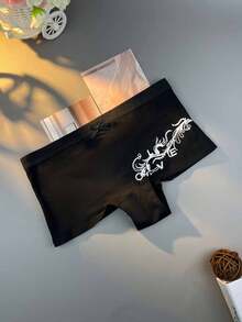 [12PCS Dragon-Print Soft Panties] 12pcs Plus Size Boyshorts,Dragon Shaped Print,Women's High-Waisted Boxer Briefs | Soft,Boyshorts, Lightweight & Breathable & Comfortable Design | For Daily & Casual, 6 Vibrant Colors - 彩色 - 查看 7