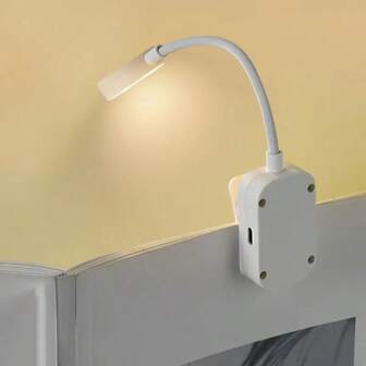 1pc White LED Clip-On Book Light, 3 Color Temperatures, Dimmable, Mini Lightweight Bedside Reading Lamp, Upgraded Version, White LED Clip-On Book Light For Reading, Work, Study, 3 Color Temperatures, Adjustable Brightness, Mini Lightweight Bedside Reading Lamp, Clip-On LED Lamp Suitable For Book Light