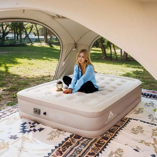1pc Outdoor Inflatable Sleeping Pad, One-Click Auto Inflation Mat For Camping, Tent, Home, Office Nap