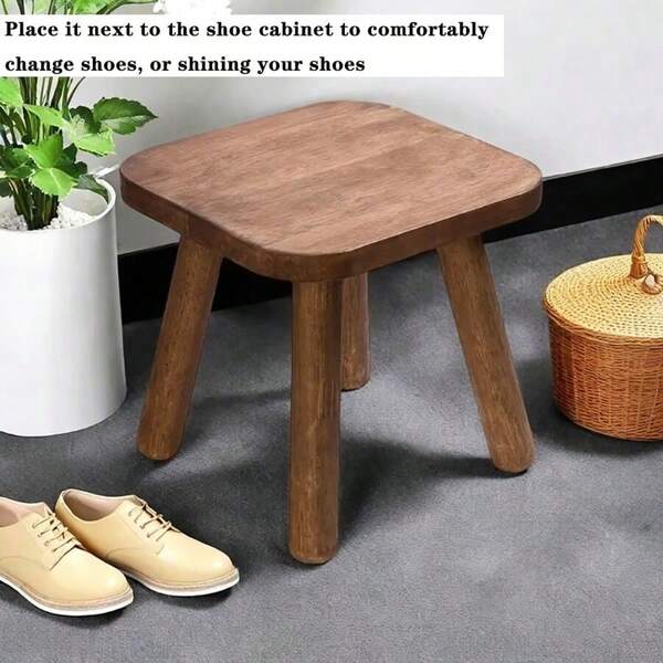 1 Wooden Mediaval Plant Stand, Shoe Bench, Step Stool, 24cm Tall, For Indoor Plants, Modern Accent Table, Flower Pot Stand, Small Round Side/End Table