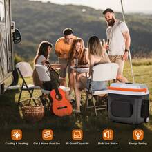ADVWIN 32 Qt (30L) Electric Car Cooler & Warmer With Pockets, Ice Pack Divider, Removable Lid, Locking Handle, Wheels, Thermoelectric Fridge For Travel Camping Vehicles Truck Home, 12V DC & 120V AC - US A Type Plug(110-127V) - View 6