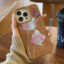 Funda rosa con lente alta para phone 15 Plus, X, 13 Pro, XS, 14, 11, 16 y 12. Funda de piel sintética suave. - Colores mixtos 1 - Ver 5
