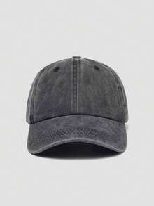 1 件男女通用纯色户外休闲时尚可调节复古水洗棒球帽，太阳帽适合日常外出、徒步旅行、度假