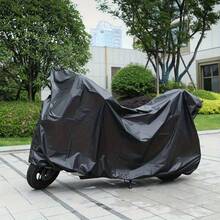 1pc Heavy Duty EVA All-Season Motorcycle Bicycle Cover - Waterproof, UV-Resistant, Snow-Proof, Fits Most Vehicles, Black & Gray, Outdoor Vehicle Protection, Fashionable Motorcycle Cover, UV-Resistant Covering - Multicolor - View 2