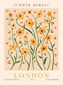 1 Stück/3 Stücke Wandkunst Poster wahlweise mit Rahmen, botanischer Blumenmarkt Wandkunstdrucke, Matisse Kunstposter Dekoration, farbenfrohe florale Raumdekoration für Galerie, Wohnzimmer, Badezimmer - Verschiedenfarbig - Übersicht 30