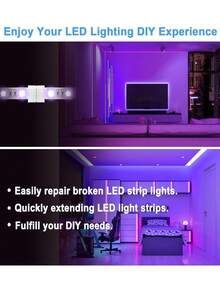 10 paquetes de conectores de tira de luz LED de 4 pines de 10 mm sin soldadura, sin cable, adaptador de terminal de empalme para tiras multicolor SMD 5050. Conectores de luz LED sin soldadura, sin cable, para extender o empalmar fácilmente tiras multicolor de 4 pines de 10 mm