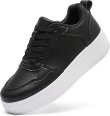 MEMON Womens Fashion Sneakers,Lace Up Platform Sneakers,Lightweight Casual Sneaker,Walking Sport SneakersChristmas - 黑色 - 查看 1