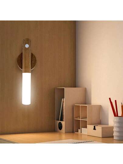 1pc Slimme Motion Sensor Night Light, USB Rechargeable, Magnetic LED Wand Lamp, Temperatures Ambient Bedroom, Living Room, Kitchen, Hallway, Stairs, Bathroom, Wardrobe Other Occasions view 6